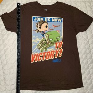 Sz Large Brown Marvel Funko Pop What If Series Shirt with Peggy Carter